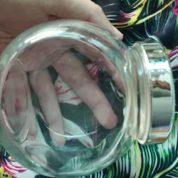 Hũ thủy tinh tròn trong suốt chất liệu thủy tinh cỡ trung 737087