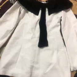 váy trắng cổ nơ đen tay dài dáng xoè phong cách hàn quốc  972461