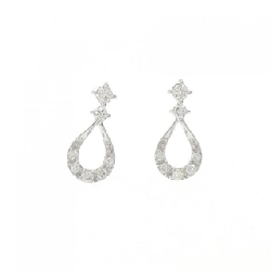 K18WG Bông tai kim cương 0.20CT - Hàng hiệu Authentic