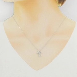 K18WG Dây chuyền kim cương chéo 0.50CT - Hàng hiệu Authentic 862179