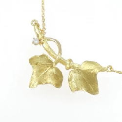 Dây chuyền kim cương 750YG hình lá - Hàng hiệu Authentic 858637