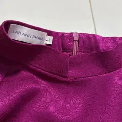 Áo dài màu tím cánh sen tặng quần lưng thun đi kèm 740206