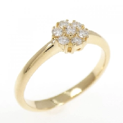 【Tái chế】Nhẫn kim cương K18YG hình hoa 0.15CT