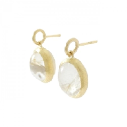 K18YG Đá mặt trăng Bông tai - Hàng hiệu Chính hãng 861950