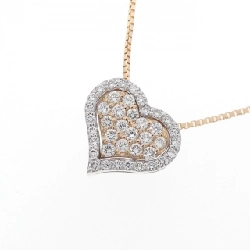 K18PG/K18WG 2WAY Mặt Dây Chuyền Hình Trái Tim Đá Quý 0.19CT - Hàng hiệu Chính Hãng 863721