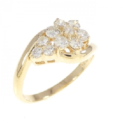 Nhẫn kim cương hoa K18YG 0.50CT