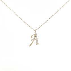 K18YG Chữ cái A Dây chuyền kim cương 0.05CT - Hàng hiệu Chính hãng