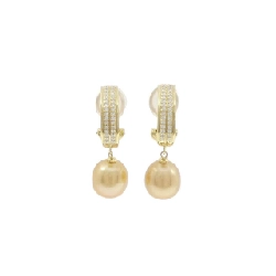 K18YG Bạch Ngọc Trai Bông Tai 9.4mm - Hàng hiệu Chính Hãng