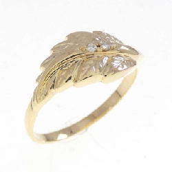 Nhẫn kim cương lá K18YG - Hàng hiệu Authentic