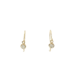 K18YG Bông tai kim cương 0.18CT - Hàng hiệu Chính hãng