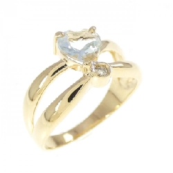 Nhẫn Aquamarine hình trái tim K18YG - Hàng hiệu Chính hãng