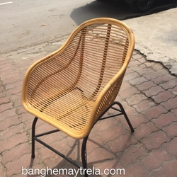 Ghế chân sắt cafe mây tre 443508
