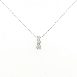 K18WG Dây chuyền kim cương ba viên 0.30CT - Hàng hiệu Chính hãng