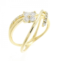 Nhẫn kim cương hoa K18YG 0.29CT