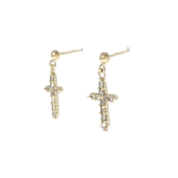 K18YG Bông tai kim cương chéo 0.30CT - Hàng hiệu Chính hãng 868119