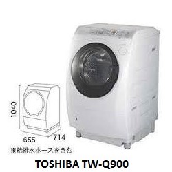 ( Used 90% ) Máy giặt sấy block Toshiba TW Q900 giặt 9 kg sấy 6 kg