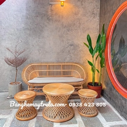 Bộ bàn ghế sen tròn mây tự nhiên 466184