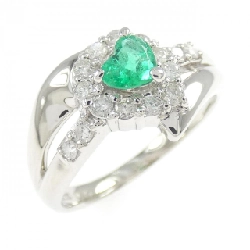 Nhẫn Emerald hình trái tim PT900 0.35CT - Hàng hiệu Authentic