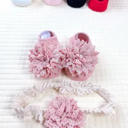 Set tất và băng đô xinh xắn cho bé gái 0-12 tháng  793094