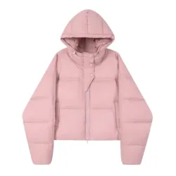 Áo khoác nữ puffer màu hồng dễ thương size s.m 733283
