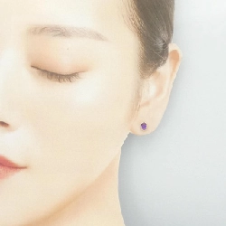 K18YG Amethyst Bông tai - Hàng hiệu Chính hãng 867221