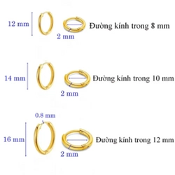 kHUYÊN TAI TRÒN 12MM TITAN Unisex dùng cho nam & nữ 329214