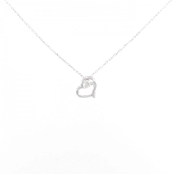 K18WG Dây chuyền hình trái tim kim cương 0.03CT - Hàng hiệu Chính hãng