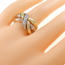 Nhẫn kim cương K18YG/PT900/K18PG 0.14CT 670742