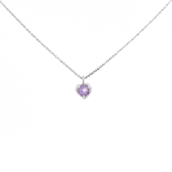 K18WG Dây chuyền hình trái tim Amethyst - Hàng hiệu Chính hãng
