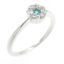 Nhẫn tourmaline K18WG hoa 0.03CT