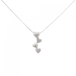 K18WG Dây chuyền kim cương hình trái tim 0.04CT - Hàng hiệu Chính hãng