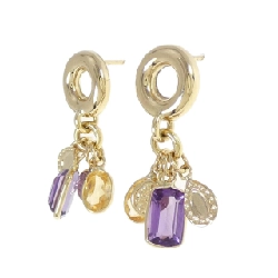 Bông tai Amethyst 18KTYG/750YG - Hàng hiệu Authentic 871738