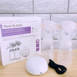 Máy hút sữa điện đôi Real Bubee ( Có chế độ massa kích sữa, Hút êm ái như em bé bú )