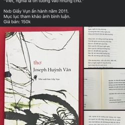 Thơ Joseph Huỳnh Văn nxb Giấy Vụn 292270