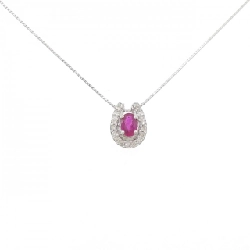 Dây chuyền ruby K18WG 0.50CT - Hàng hiệu Chính hãng