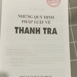 NHỮNG QUY ĐỊNH VỀ PHÁP LUẬT VỀ THANH TRA, bìa cứng  544449