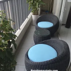 Bộ bàn ghế ban công mây nhựa 597727