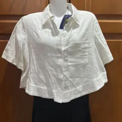 Áo sơmi linen form ngắn VNXK Polo Ralph Lauren sz M, nguyên tag new 100%