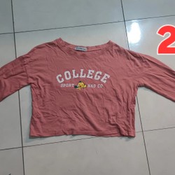 Áo crop top dài tay màu hồng cute 69600