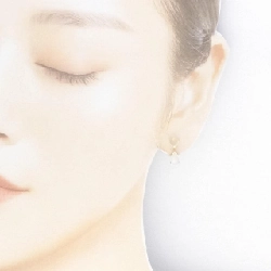 K18YG Đá mặt trăng Bông tai - Hàng hiệu Chính hãng 872451