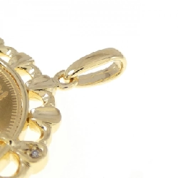 K18YG(枠) Dây chuyền đồng xu kim cương 0.08CT - Hàng hiệu Authentic 867891