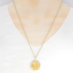 K18YG(枠)/18KTYG Dây chuyền đồng xu - Hàng hiệu Authentic 858449