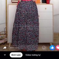 Chân váy hoa xếp ly hàng Nhật 470281