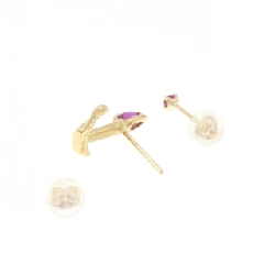 K18YG Đá tổng hợp Bông tai - Hàng hiệu Chính hãng 870729