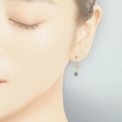 K18YG Blue Topaz Bông tai - Hàng hiệu Chính hãng 868540