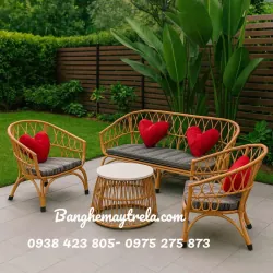 Bàn ghế sofa mây nhựa