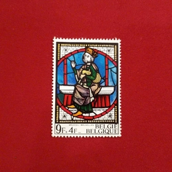 Noël 1969 – Vua hoặc Thánh cầm quyển sách, Kính màu Nhà thờ Brussels 506052