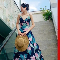 Đầm maxi hoa 