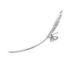 K18WG Bướm Đá Màu Brooch - Hàng hiệu Chính hãng 872366