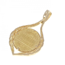 K18YG(枠) Đồng xu Mặt dây chuyền - Hàng hiệu Chính hãng 867138